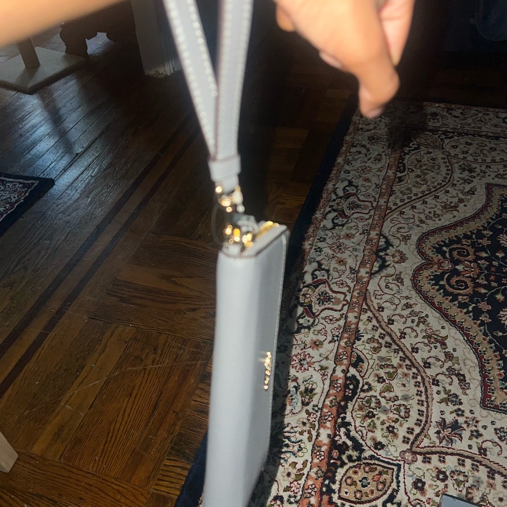 Coach Gray Pebbled Leather Wristlet - Picture 10 of 11